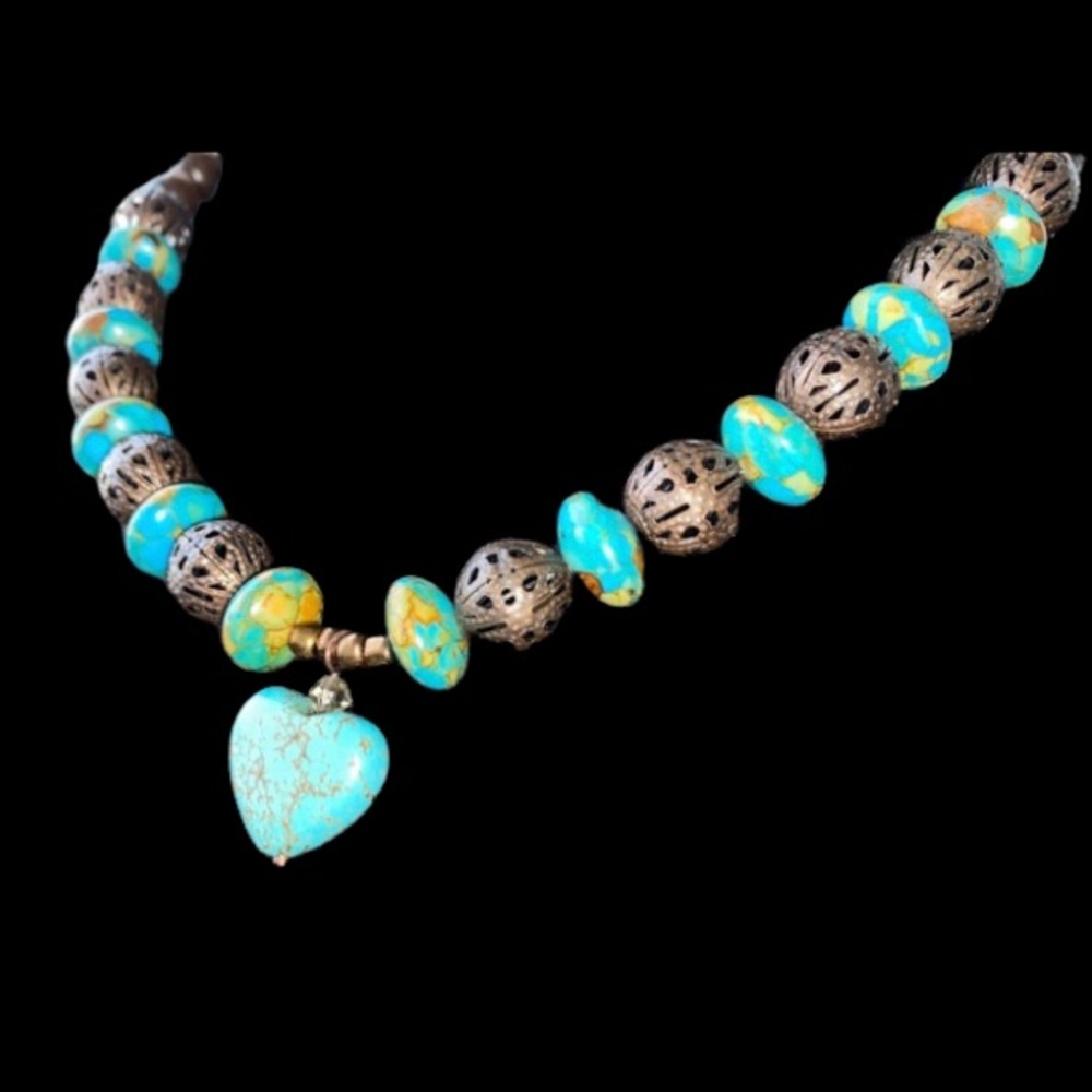 Copper Turquoise, Copper Balls & Heart Turquoise